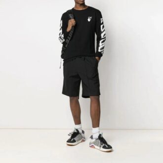 SS21 Camiseta de manga larga Arrows, versión ajustada, negro
