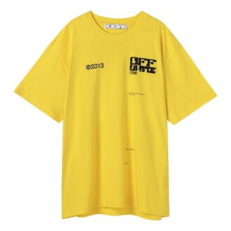 SS21 Camiseta de pantalones cortos con cuello redondo y logo Tech Marker, versión estándar, amarilla