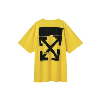 SS21 Camiseta de pantalones cortos con cuello redondo y logo Tech Marker, versión estándar, amarilla