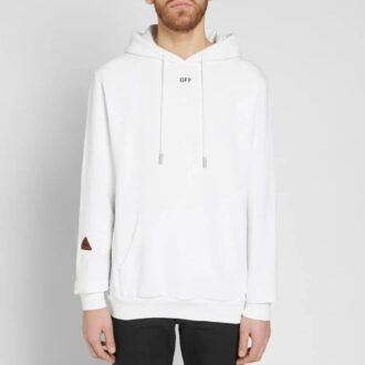 SS21 con capucha, estampado de logotipo, manga larga, corte holgado, blanco