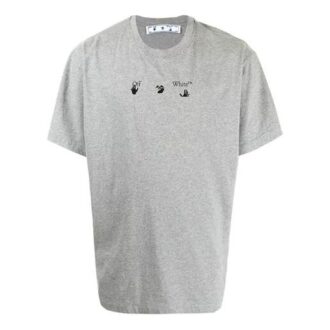SS21 con estampado de logotipo, cuello redondo, pantalones cortos y corte holgado, gris