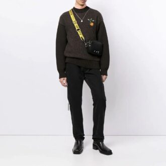 SS21 Cuello redondo Bordado Marrón