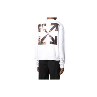 SS21 Estampado clásico, cuello redondo, manga larga, versión estándar, blanco