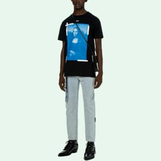 SS21 Estampado Cuello redondo Pantalones Cortos Negro
