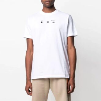 SS21 Estampado, cuello redondo, pantalones cortos, versión estándar, blanco