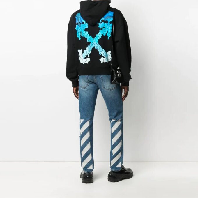 SS21 Estampado de motivos, versión holgada, negro