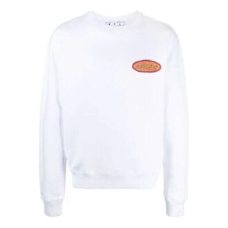 SS21 Jersey de cuello redondo con estampado de letras del logotipo, versión blanca