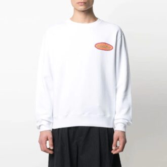SS21 Jersey de cuello redondo con estampado de letras del logotipo, versión blanca