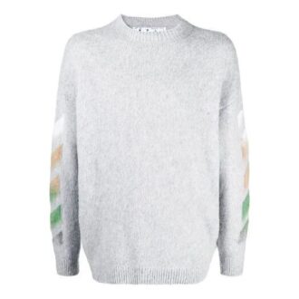 SS21 Jersey de rayas con estampado de logotipo Gris