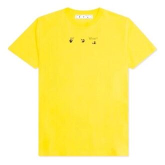 SS21 Logo Flecha Impresión Cuello Redondo Pantalones Cortos Corte Holgado Amarillo