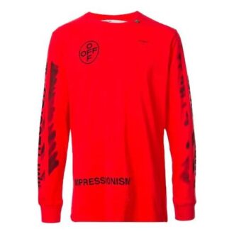 SS21 Logo Flecha Negra Estampado Graffiti Manga Larga Rojo