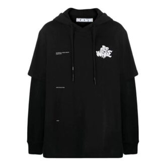 SS21 Manga con estampado de letras, corte holgado, negro