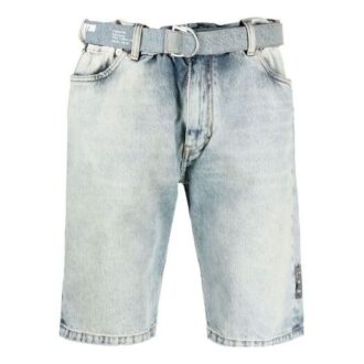SS21 Pantalones Cortos de Denim con impresión del logotipo, versión azul