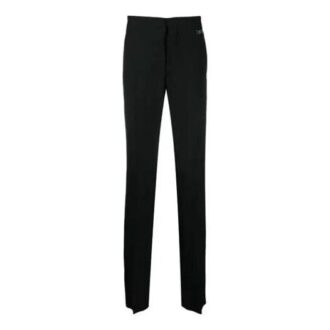 SS21 Pantalones largos casuales rectos con logo, versión ajustada, negro