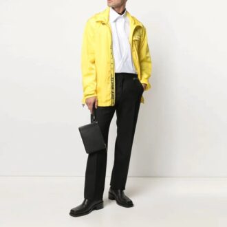 SS21 Pantalones largos casuales rectos con logo, versión ajustada, negro