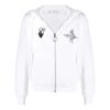 SS21 Sudadera con cremallera y estampado de logotipo, blanca
