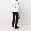 SS21 Sudadera con cremallera y estampado de logotipo, blanca