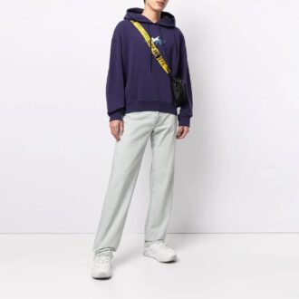 SS21 Sudadera holgada con capucha y cordones, estampado, morado
