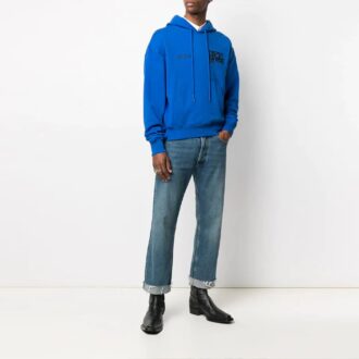SS21 Suéter con estampado de letras, corte holgado, azul
