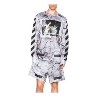 SS21 Suéter con estampado grande Gris Blanco