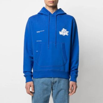 SS21 Suéter holgado con cordón y estampado de letras del logo, azul