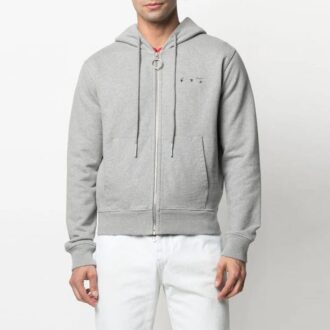 SS21 Versión ajustada con cremallera bordada con flecha, gris