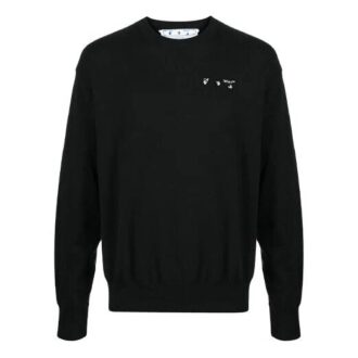 SS21 Versión de manga larga con cuello redondo holgado y logotipo alfabético, color negro