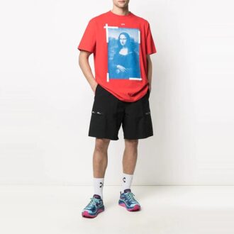 SS21 Versión de pantalón corto con estampado, rojo