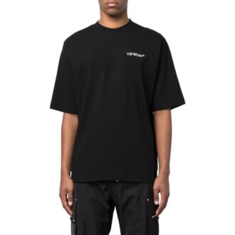 SS22 Estampado Cuello redondo Pantalones Cortos Corte holgado Negro