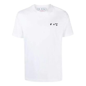SS22 Jersey de cuello redondo con estampado de logotipo, versión de Pantalones Cortos, blanco