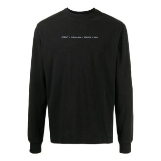SS22 Logotipo de Arrows estampado Cuello redondo Manga larga Negro