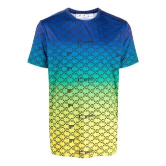 SS22 Patrón geométrico alfabético Impresión completa Degradado Pantalones Cortos Azul