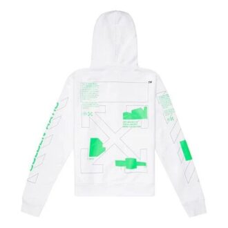 Sudadera con capucha blanca SS20 con dibujo de flechas en la espalda, logotipo para hombre, ajuste normal