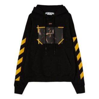Sudadera con capucha de algodón con estampado de Caravaggio «Negro Amarillo»
