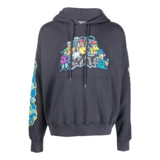 Sudadera con capucha de algodón con estampado de graffiti