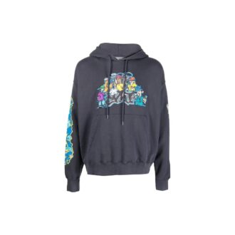 Sudadera con capucha de algodón con estampado de graffiti