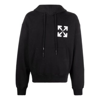 Sudadera con capucha de algodón con estampado del logotipo de Arrows «Negro»