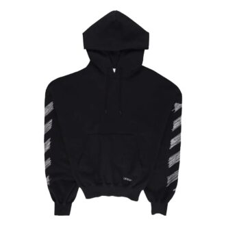 Sudadera con capucha de algodón con estampado Scribble Diag «Negro»