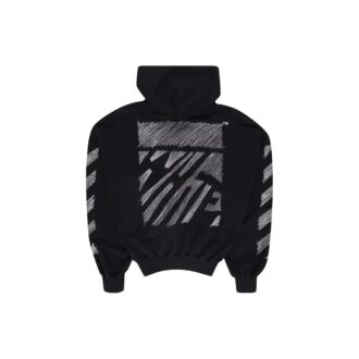 Sudadera con capucha de algodón con estampado Scribble Diag «Negro»