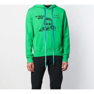 Sudadera con capucha de Public Television Printing para hombre, verde