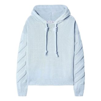 Sudadera con capucha de punto 3D en diagonal Off-White «Azul pálido»