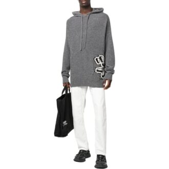 Sudadera con capucha de punto intarsia