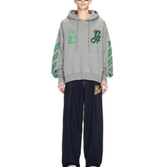 Sudadera con capucha de skate SS24 Varsity «Gris jaspeado y verde universitario»