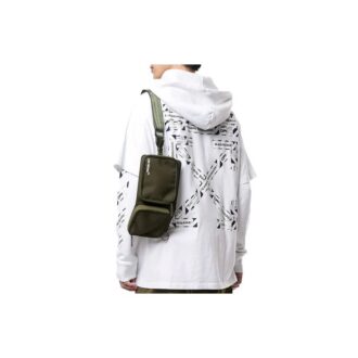 Sudadera con capucha SS20 con estampado de cinta de aeropuerto para hombre, color blanco