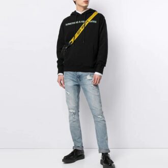 Sudadera con capucha SS21 x Something & Associates Crossover Alphabet con estampado, negra