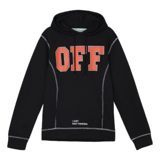 Sudadera con capucha y apliques OFF Unisex Negro