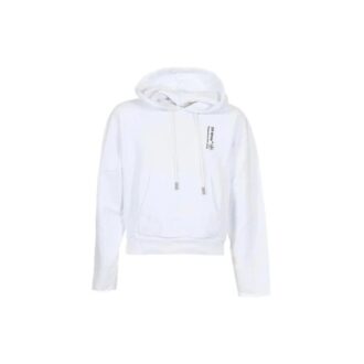 Sudadera con capucha y apliques unisex, color blanco