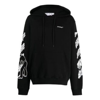 Sudadera con capucha y cordón con motivo de flechas de ladrillos