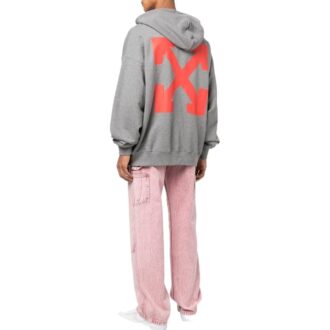 Sudadera con capucha y eslogan impreso «Gris»