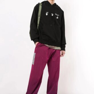 Sudadera con capucha y estampado de logotipo para hombre, color negro